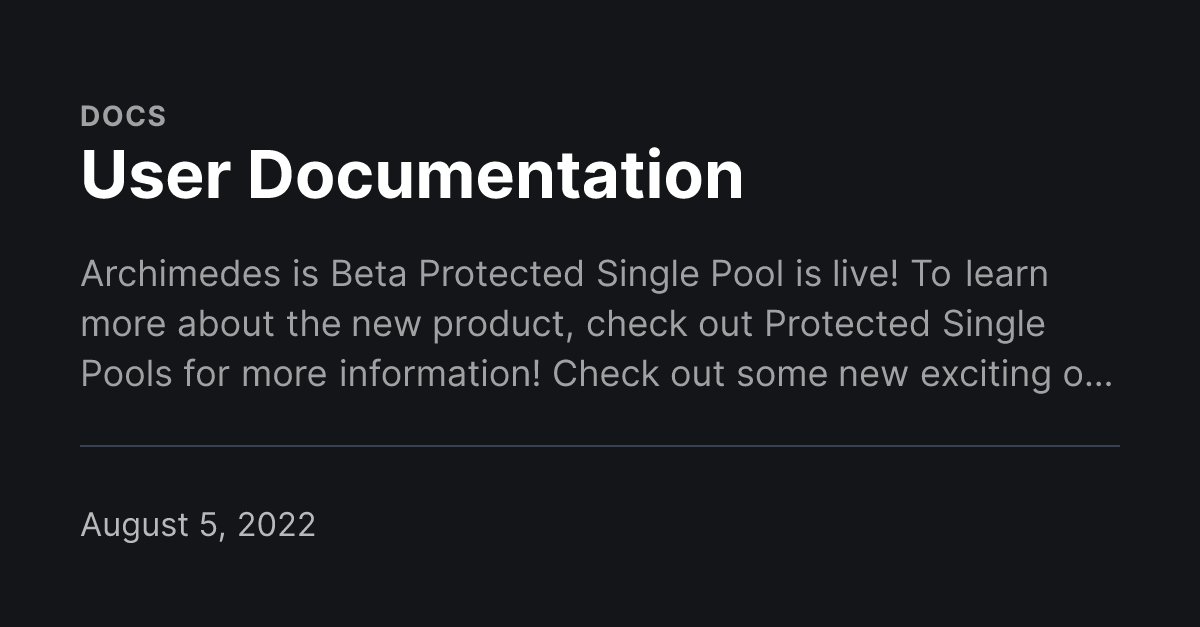 User Documentation