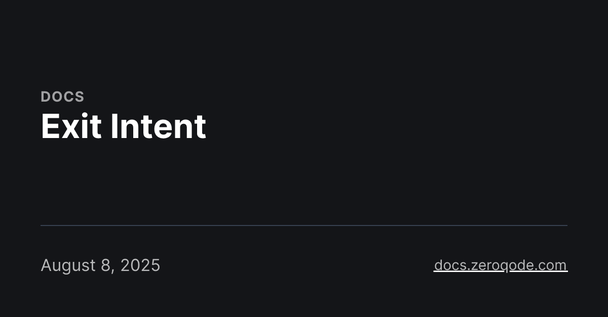 Exit Intent