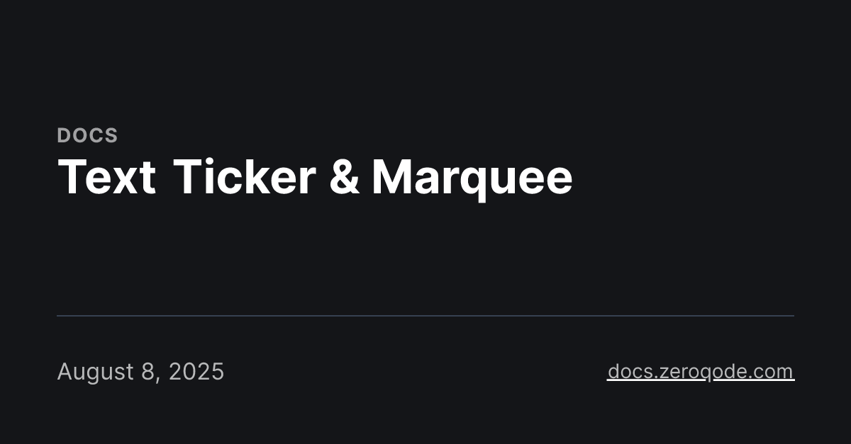 Text Ticker & Marquee