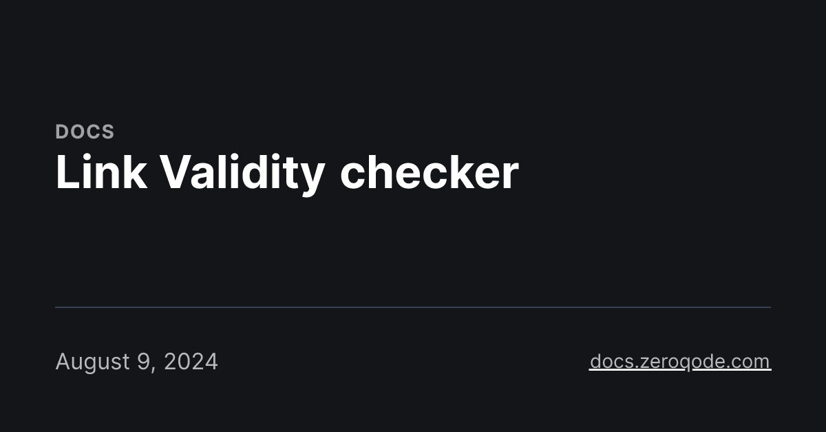 Link Validity checker