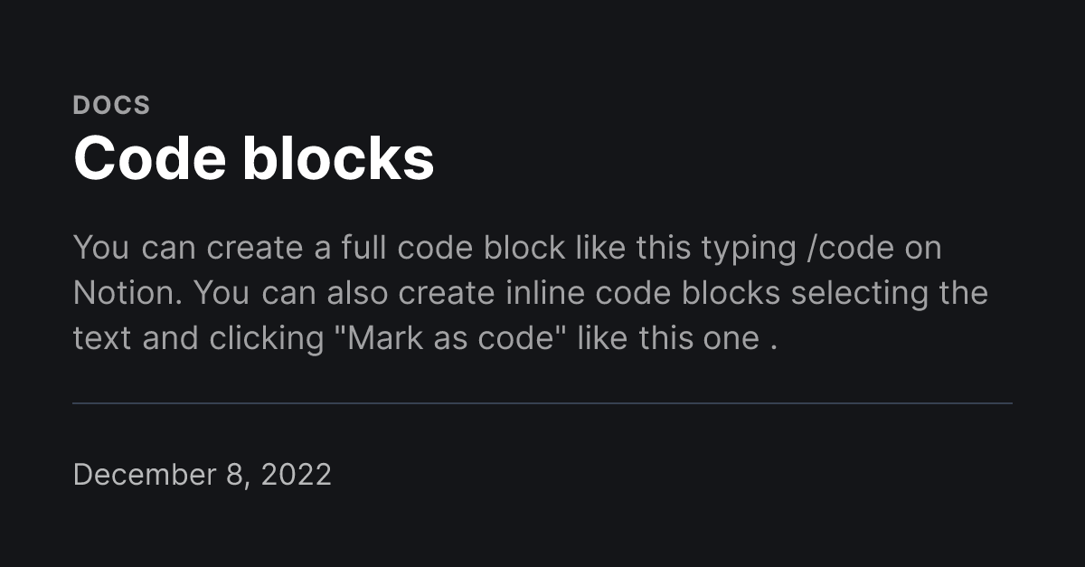 Code blocks