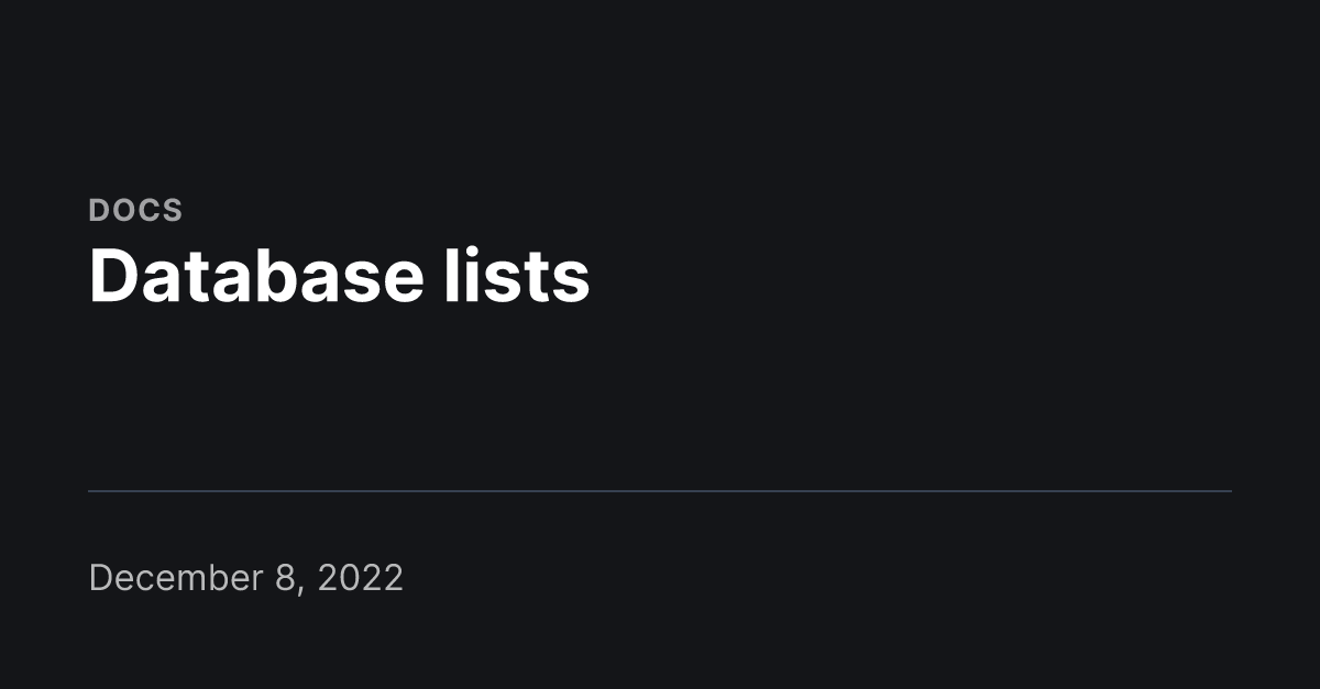 database-lists