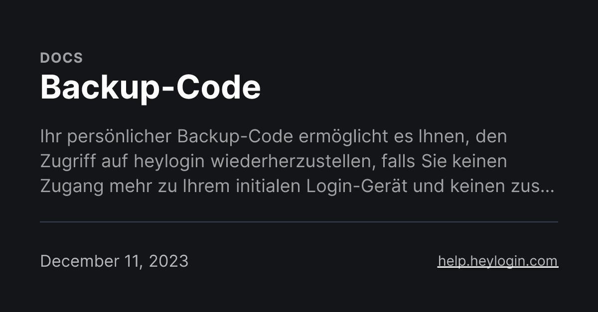 Backup-Code