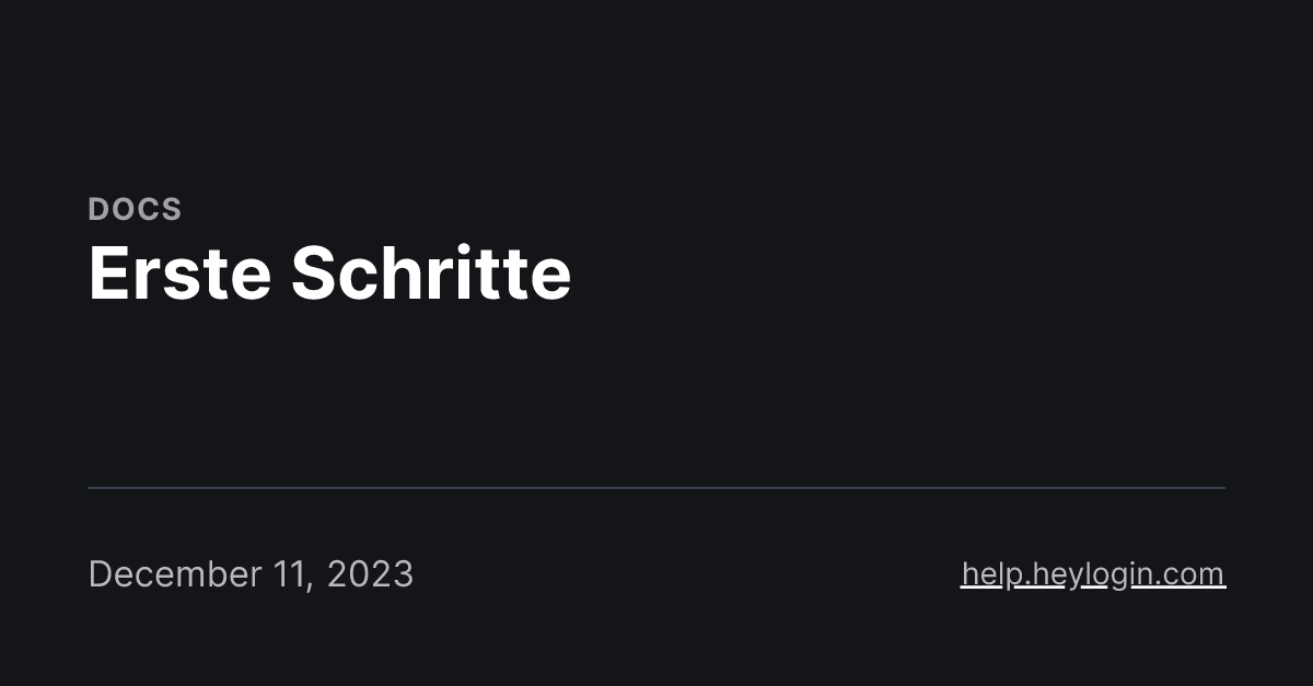 Erste Schritte