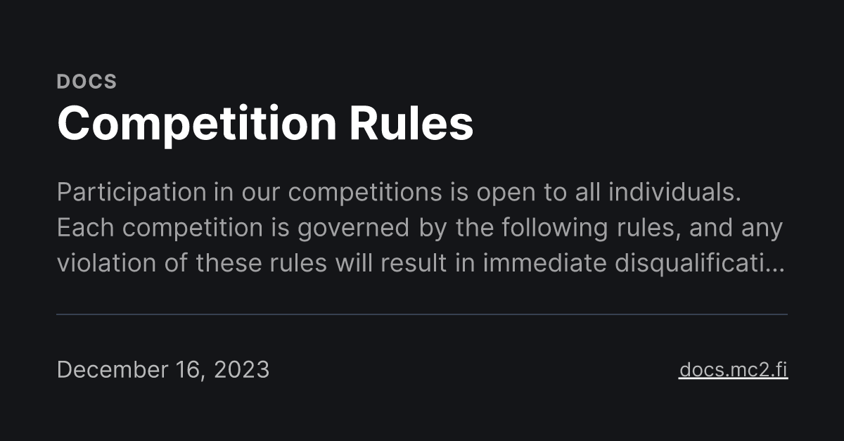 Competition Rules