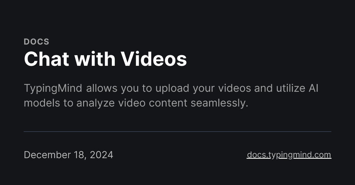 Chat with Videos