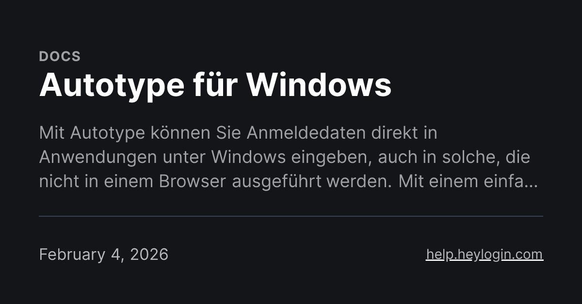 Autotype für Windows