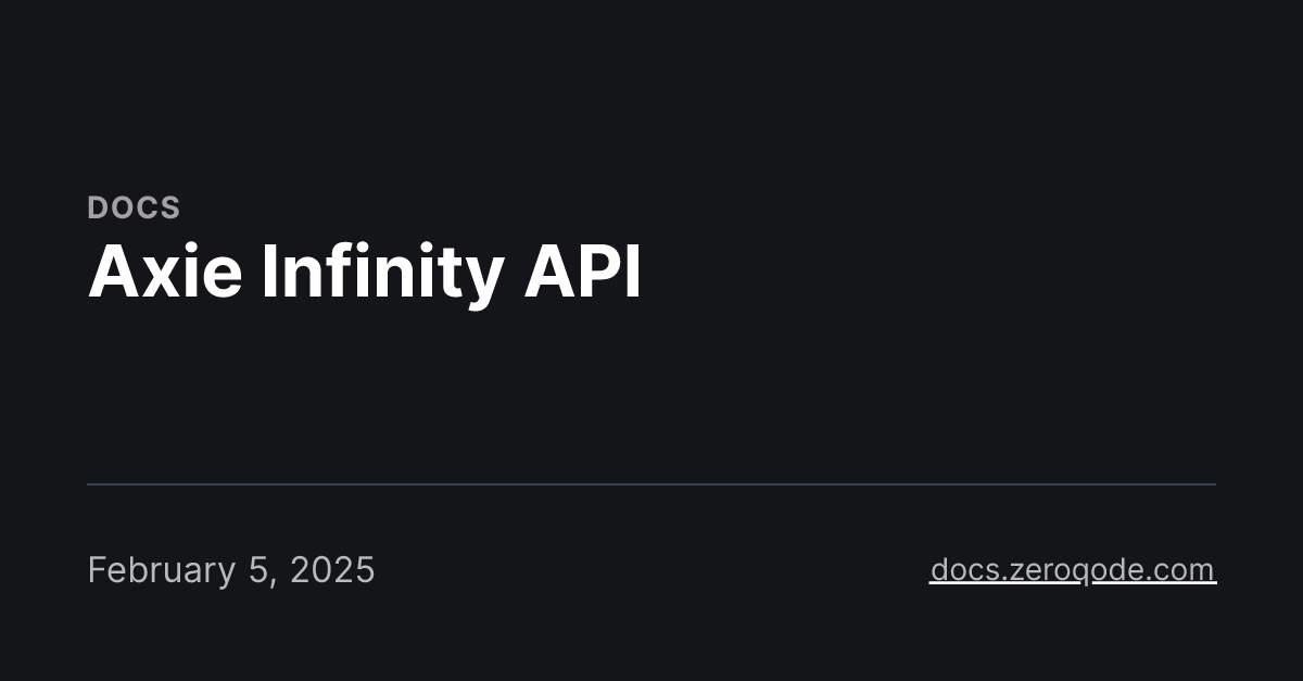Axie Infinity API