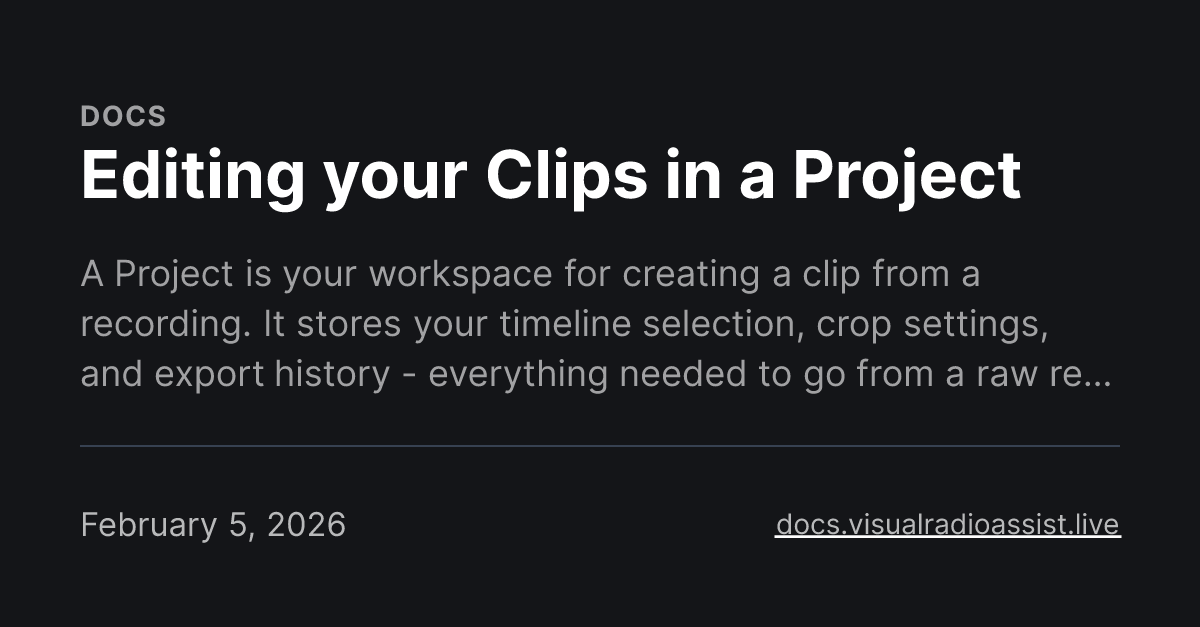 Editing your Clips in a Project