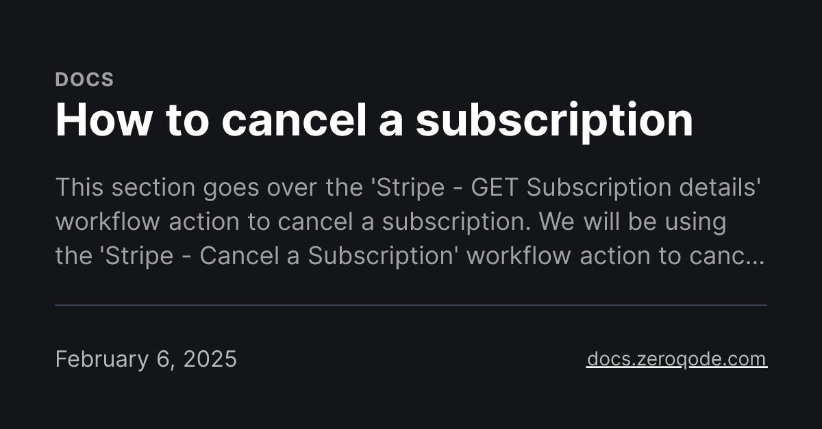 How to cancel a subscription