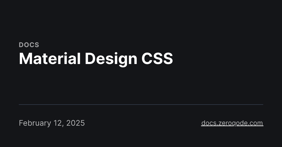 Material Design CSS