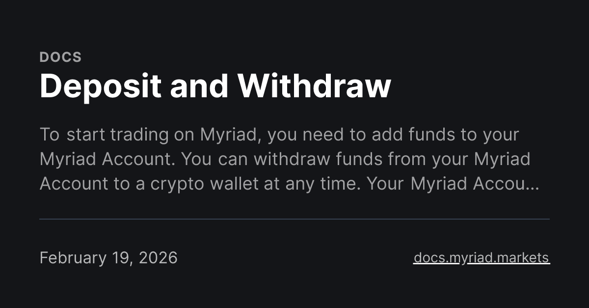 Deposit and Withdraw
