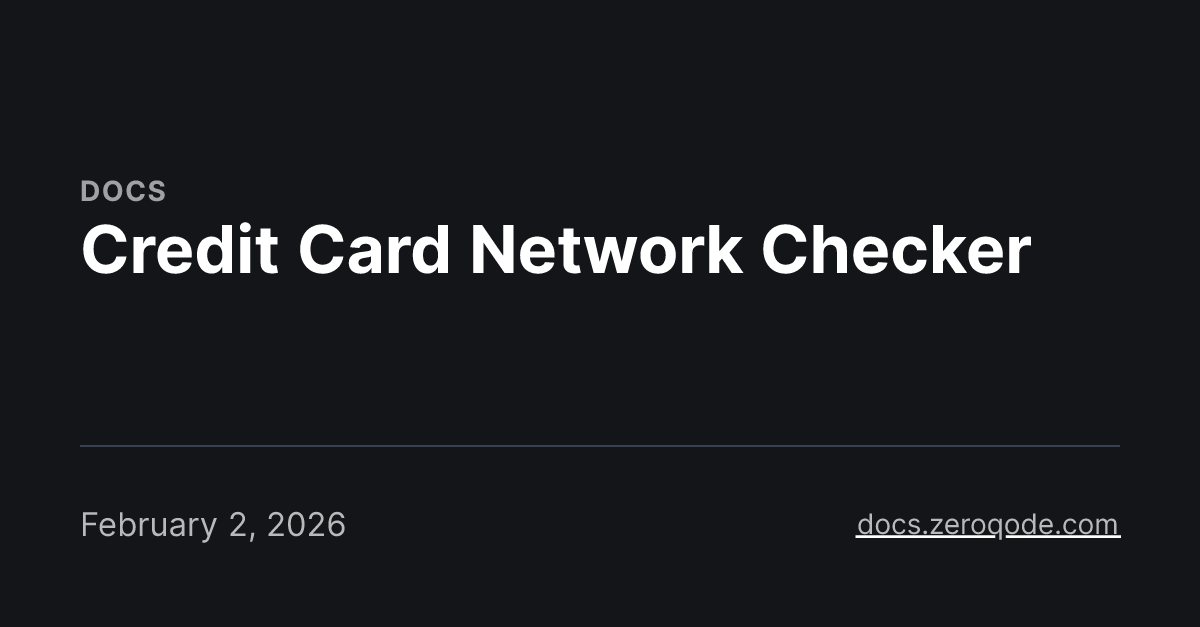 Credit Card Network Checker