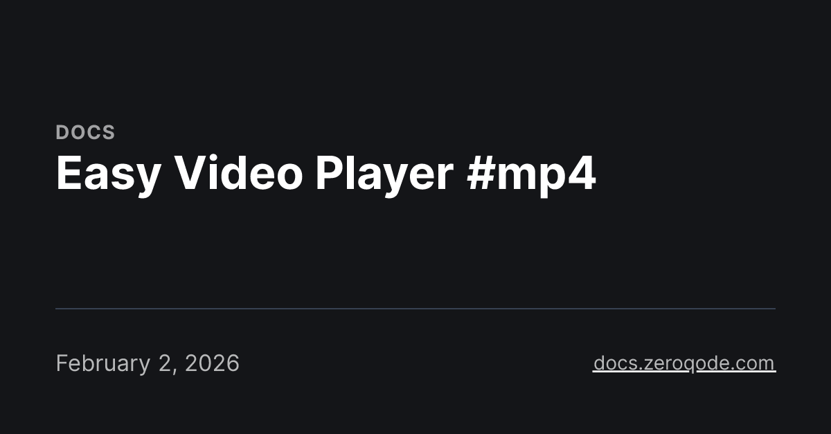 Easy Video Player #mp4