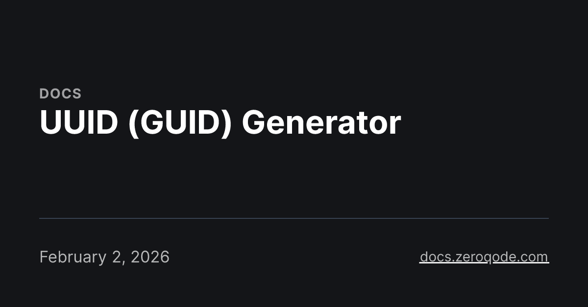 UUID (GUID) Generator