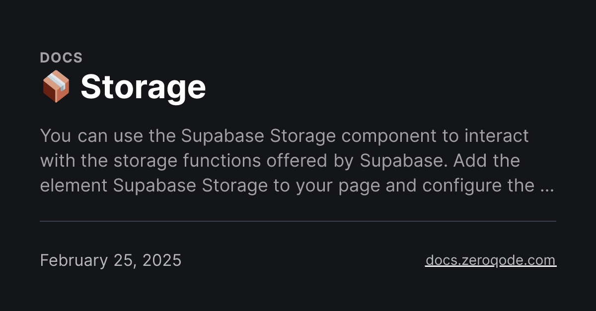 📦 Storage