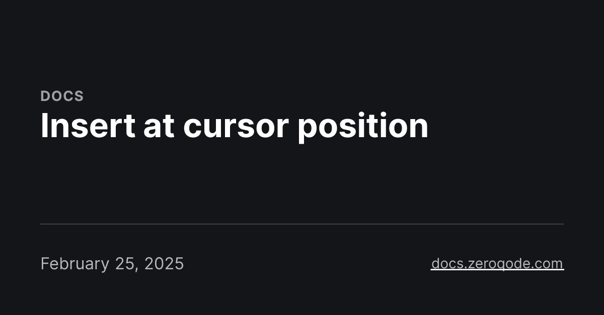 Insert at cursor position
