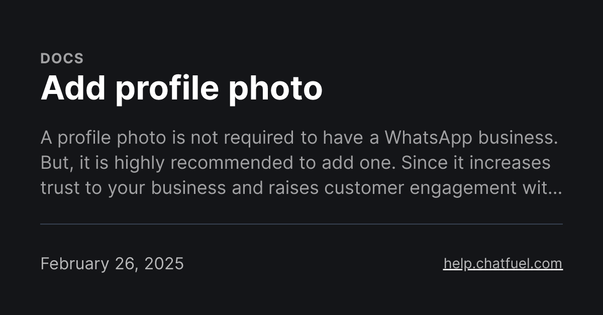 Add profile photo