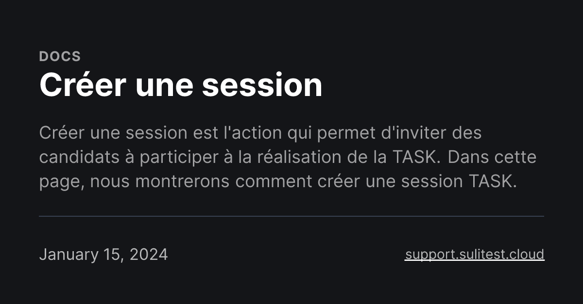 Créer une session