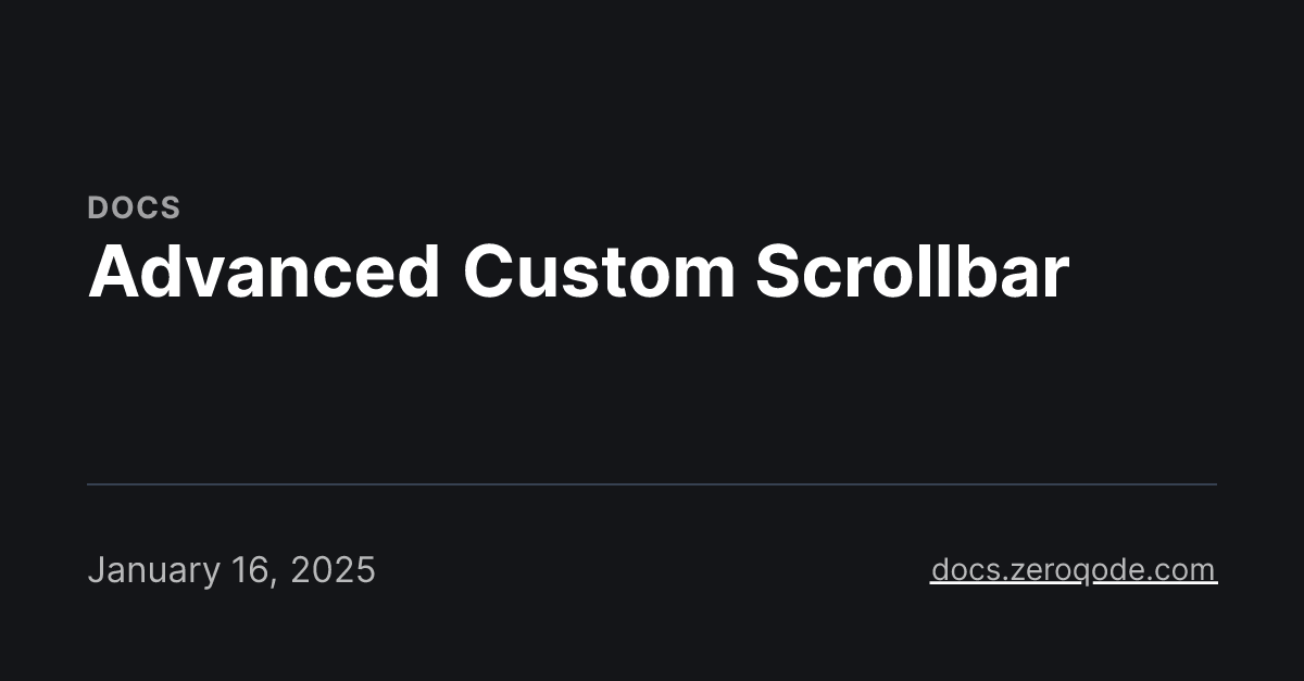 Advanced Custom Scrollbar