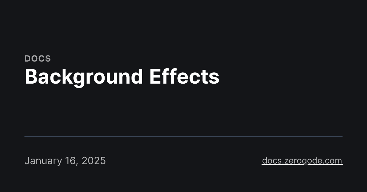 Background Effects