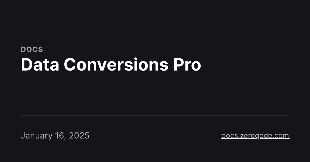 Data Conversions Pro