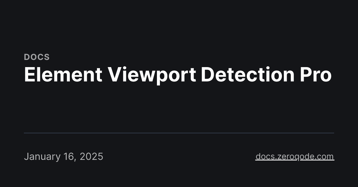 Element Viewport Detection Pro