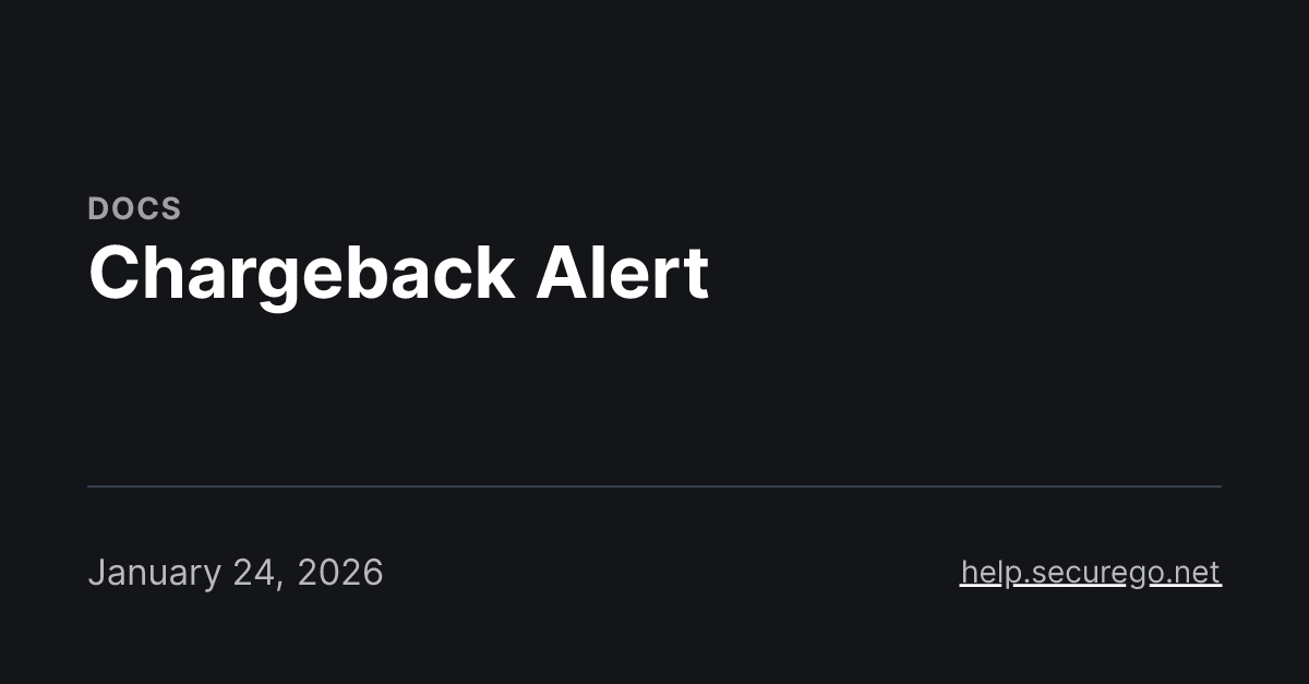 Chargeback Alert