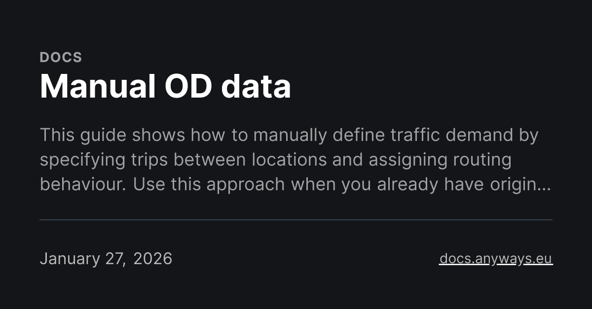 Manual OD data