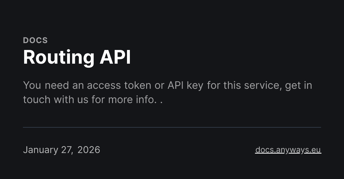 Routing API