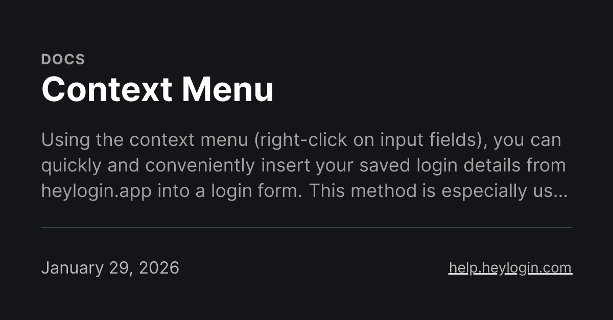 Context Menu