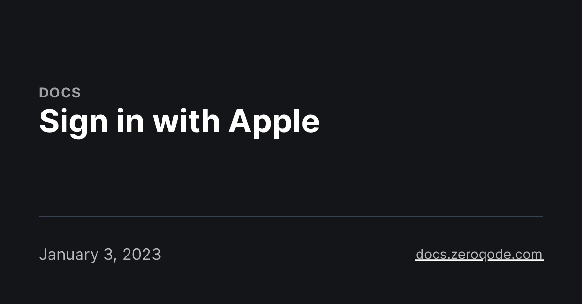 Sign in with Apple