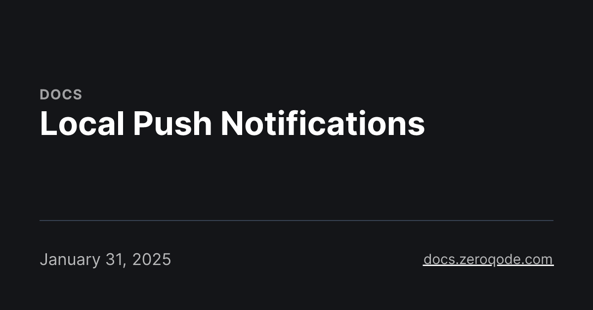 Local Push Notifications