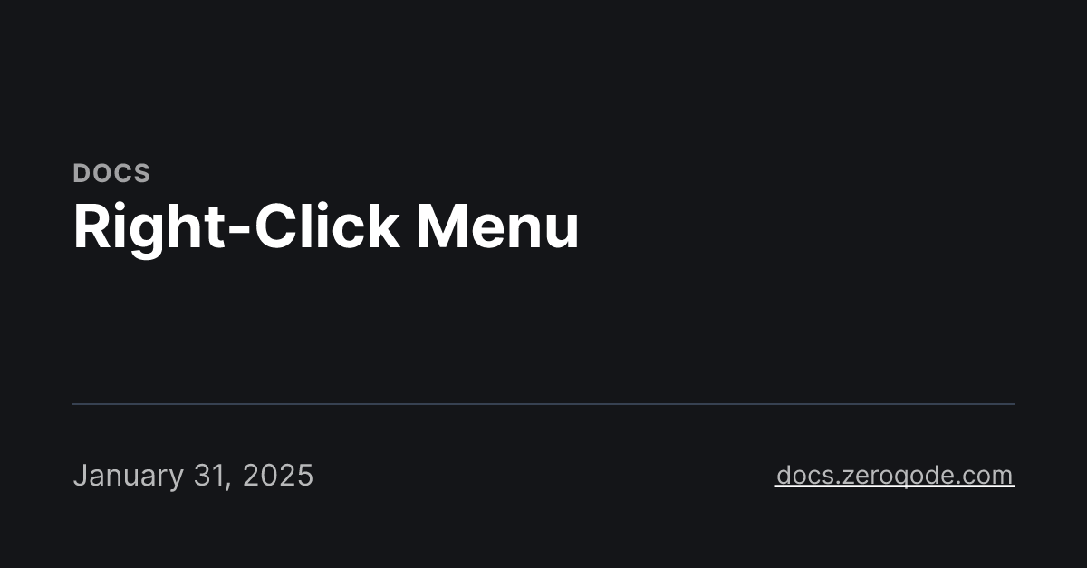 Right-Click Menu