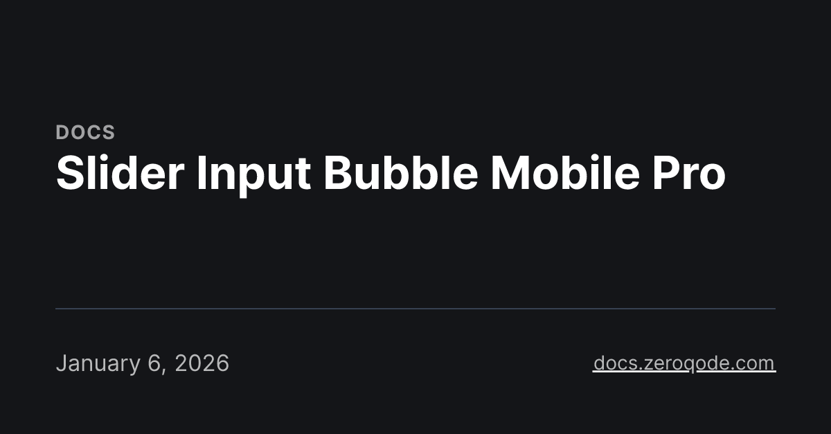 Slider Input Bubble Mobile Pro