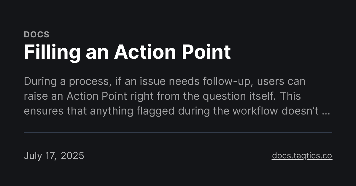 Filling an Action Point