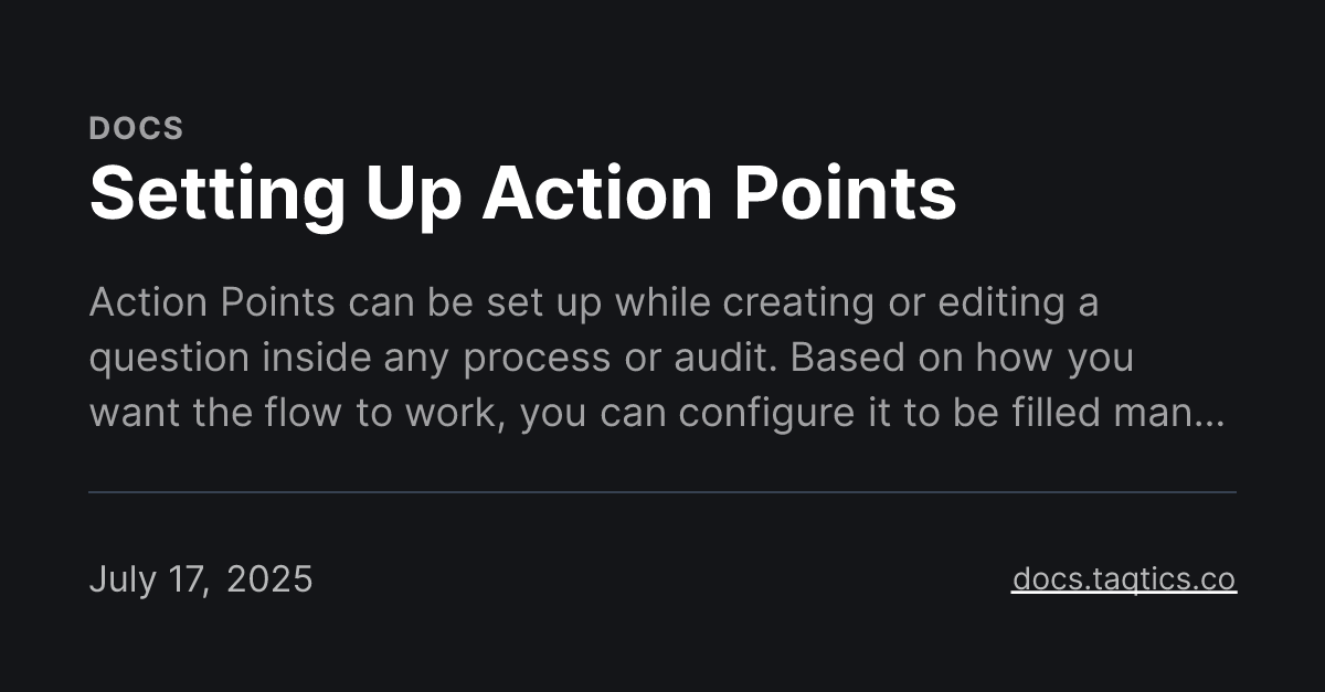 Setting Up Action Points