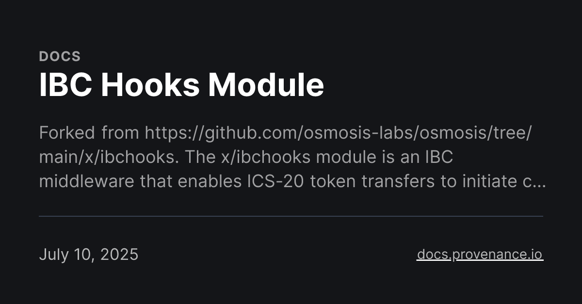 IBC Hooks Module