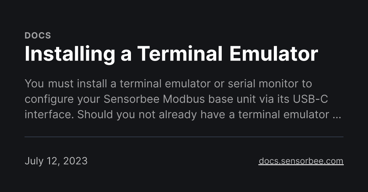 Installing a Terminal Emulator