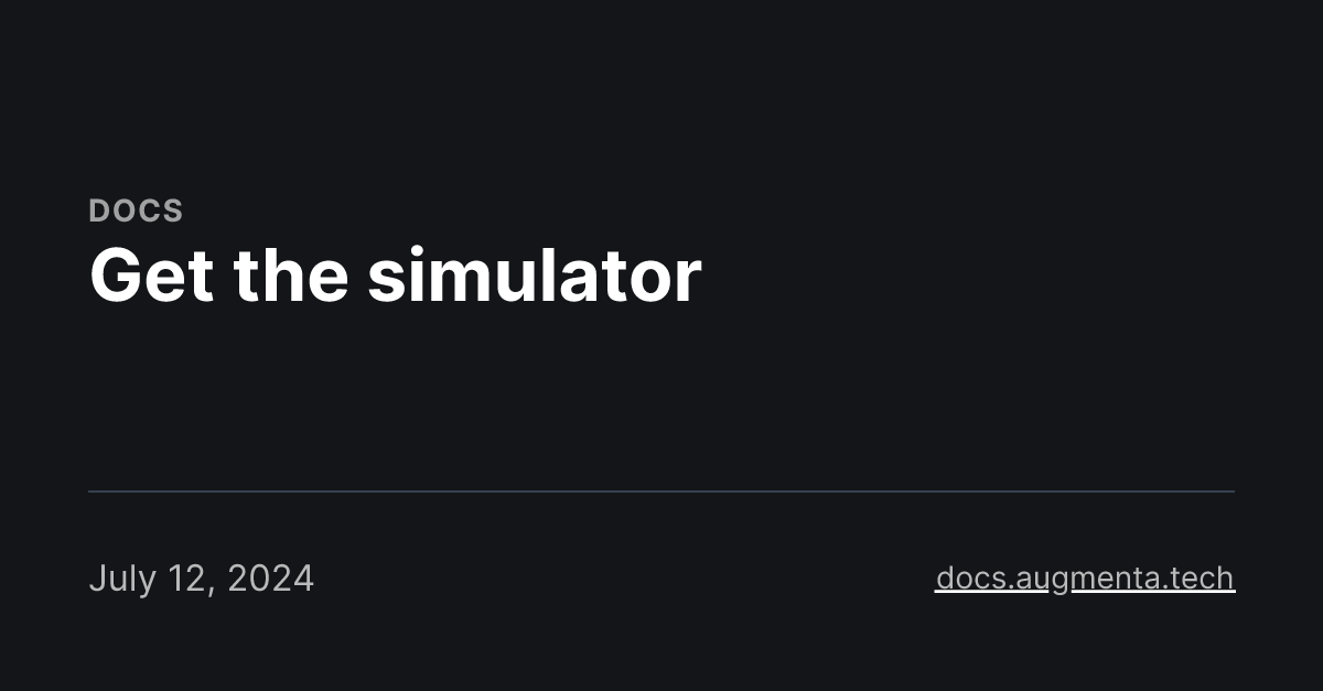 Get the simulator