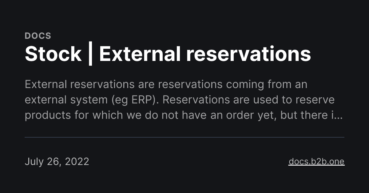 Stock | External reservations