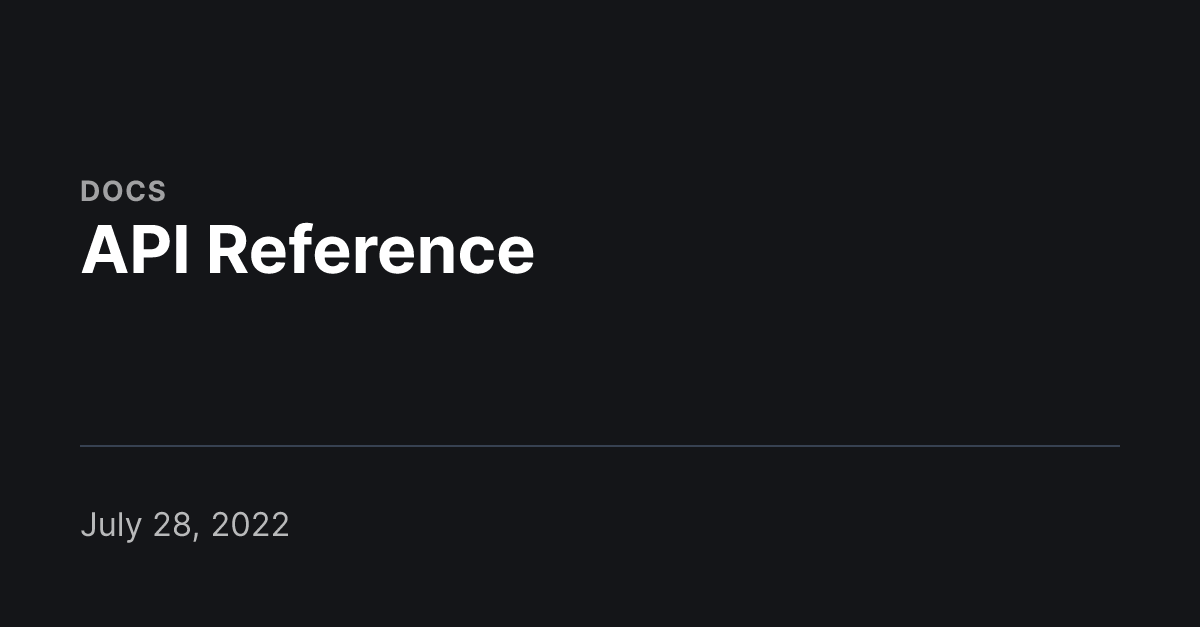 API Reference