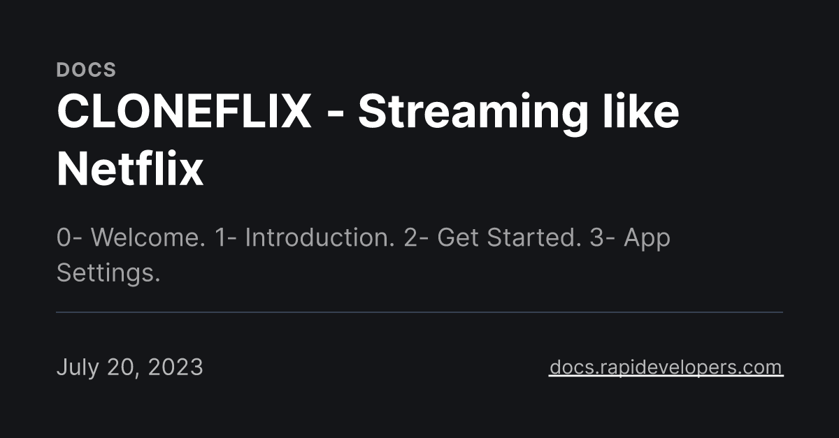 CLONEFLIX Streaming like Netflix