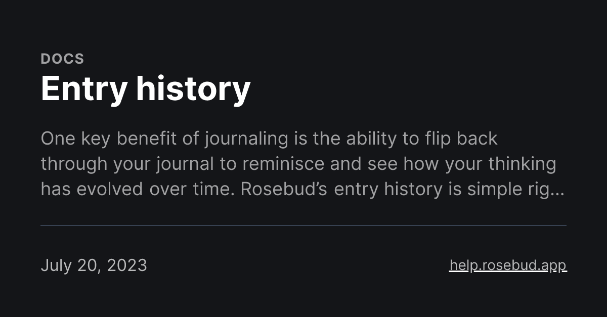 Entry history