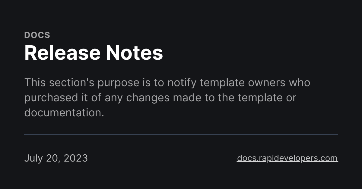 Release Notes