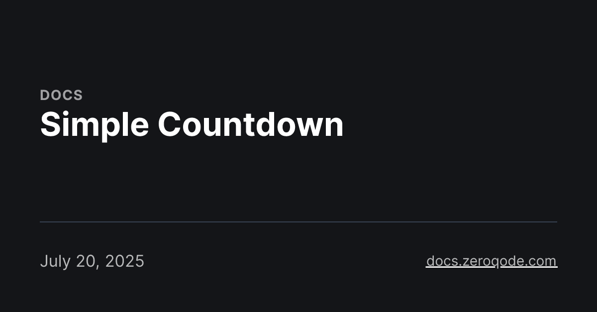 Simple Countdown