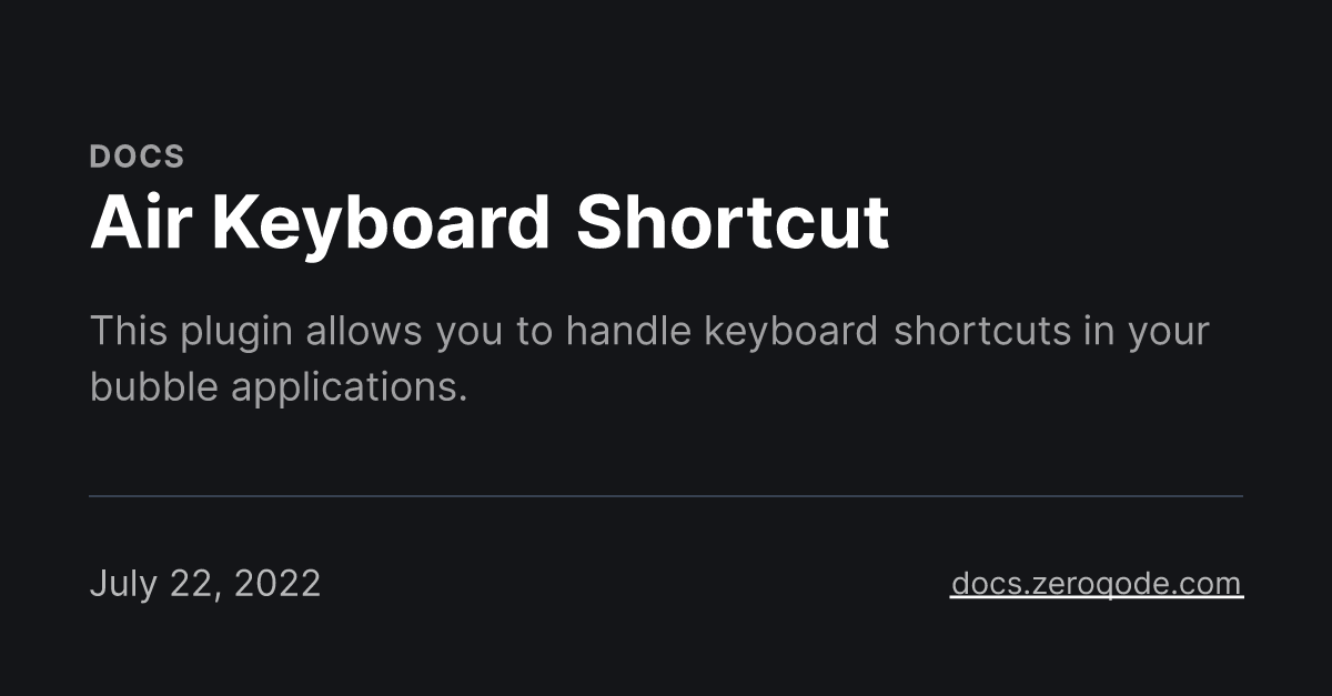 Air Keyboard Shortcut