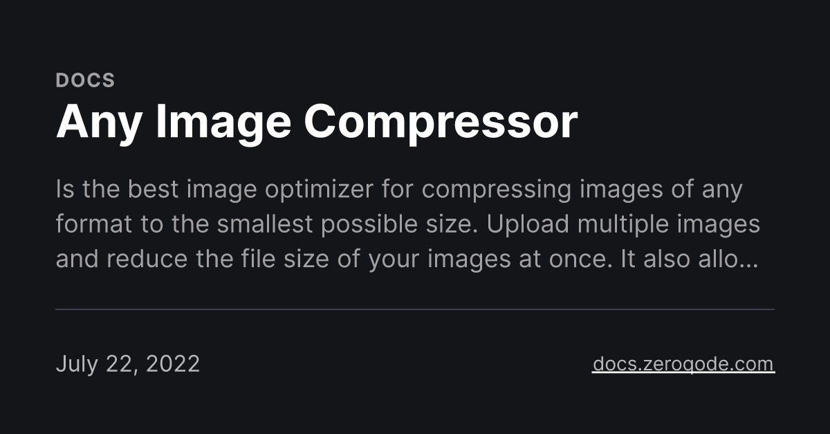 Any Image Compressor