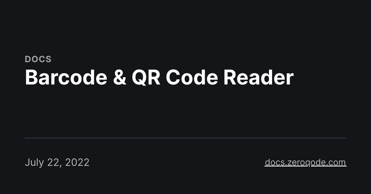 Barcode & QR Code Reader