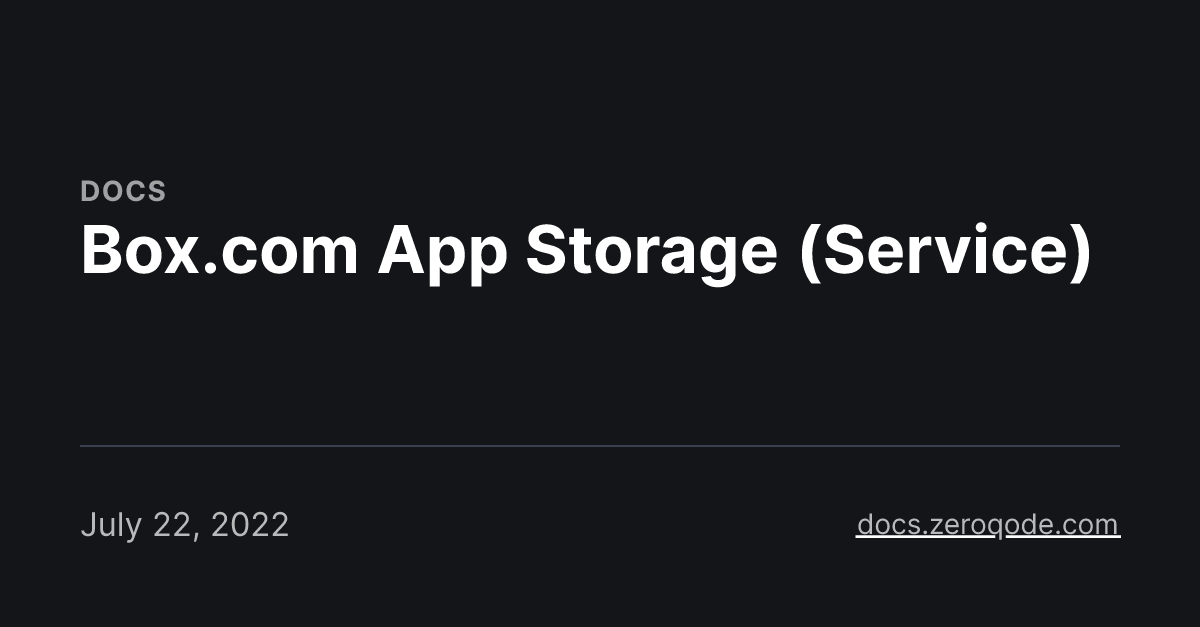Box.com App Storage (Service)